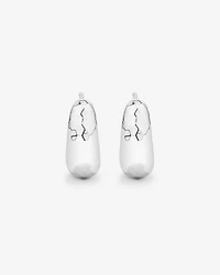 Boucles D'Oreilles Demi-Créoles Bombées Avec Texture Diamantée En Argent Sterling