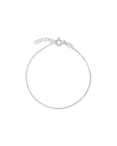 Bracelet de curb fin de 19 cm (7,5 mm) de 1,1 mm en argent sterling