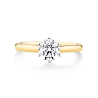 Certified Solitaire Engagement Ring with a 1 Carat TW Diamond in 18kt Yellow/White Gold