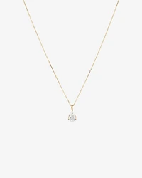 1.00 Carat TW Pear Cut Laboratory-Grown Diamond Solitaire Pendant in 10kt Yellow Gold
