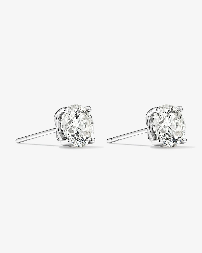 2,00 Carat TW Boucles d'oreilles puces solitaires en diamant parfaites en or blanc 18kt
