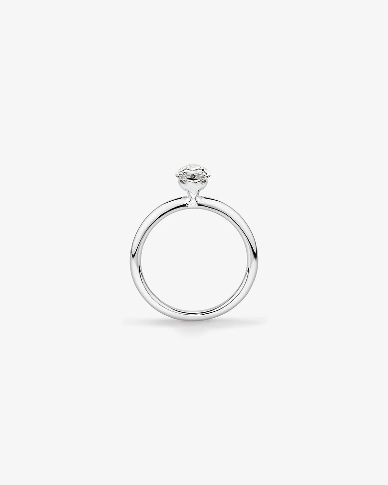 Bague de fiançailles en diamant solitaire cultivée laboratoire Marquise 1,25 carats or blanc 14