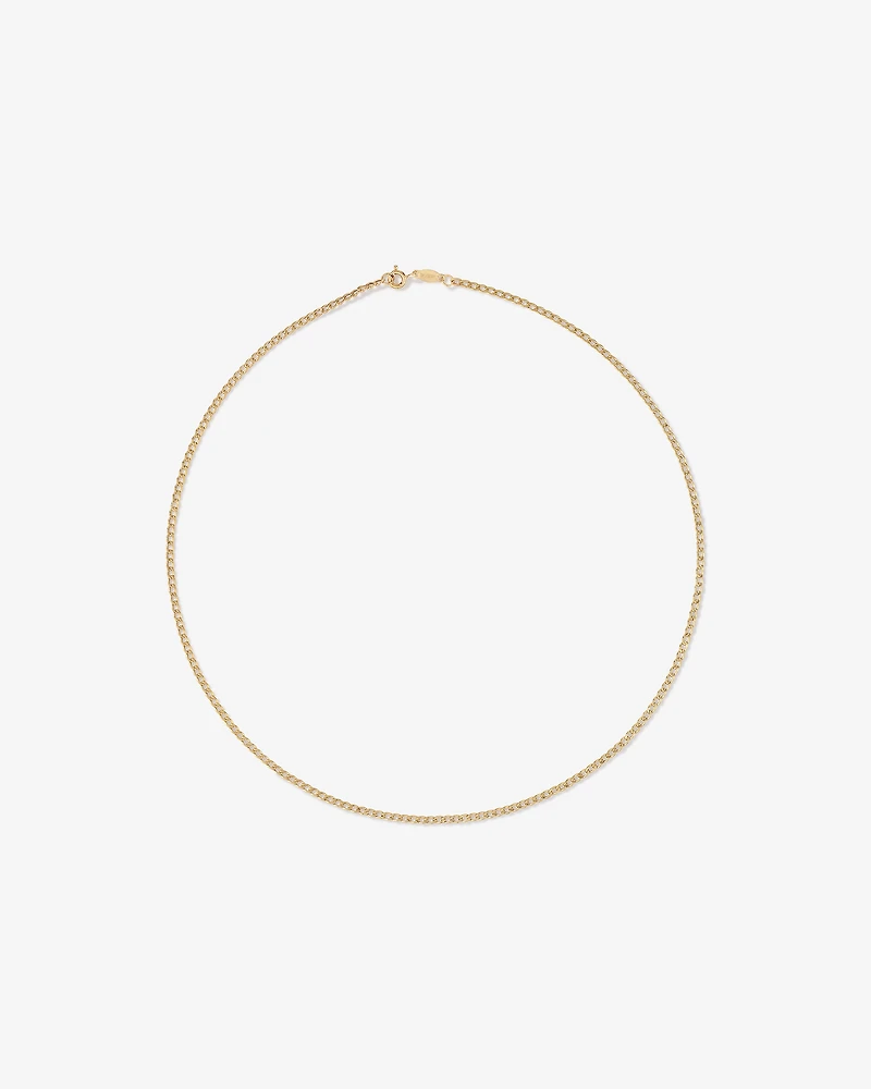 Chaîne à maillons gourmette creuse en or jaune 10 K, 45 cm