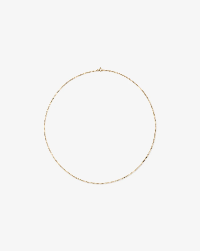 Chaîne semi-solide à maillons gourmette de 50 cm (20 po), largeur de 1,96 mm, en or jaune 10 ct