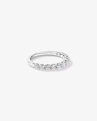 Alliance en or blanc 14 carats sertie d'un diamant rond brillant de synthèse 0,83 carat
