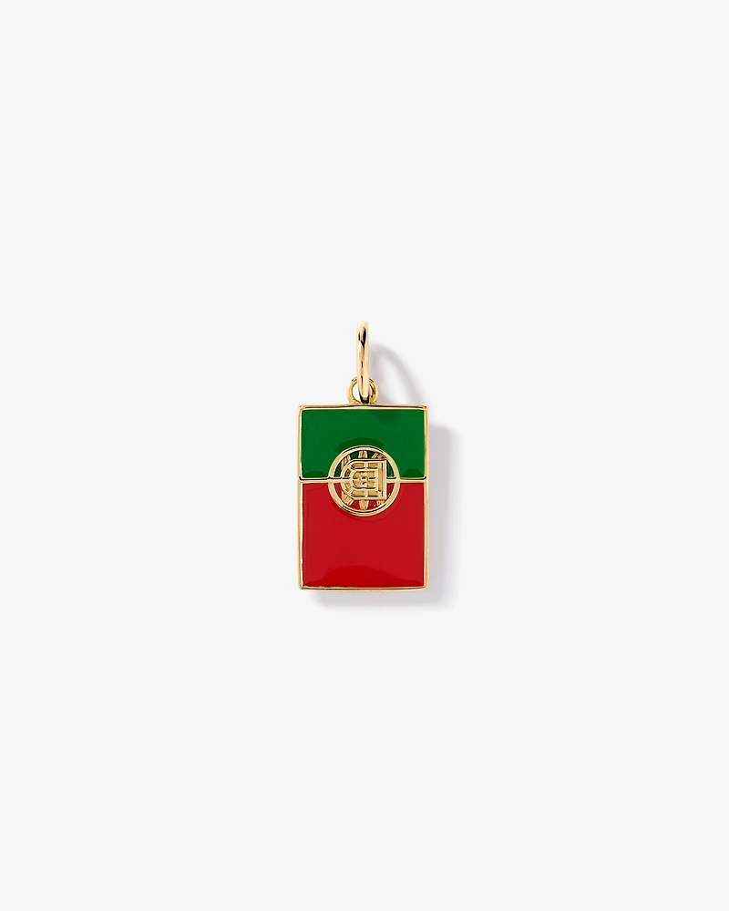 Portugal Flag Pendant in 18Kt Vermeil