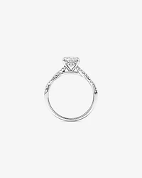 Bague de fiançailles 1,70 carat TW coupe ovale en diamant à torsade laboratoire or blanc 14 carats