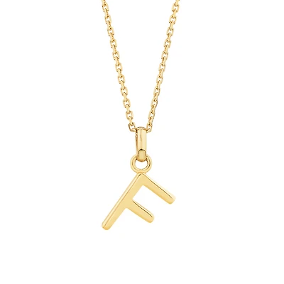 F Initial Pendant in 10kt Yellow Gold
