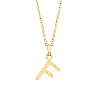F Initial Pendant in 10kt Yellow Gold