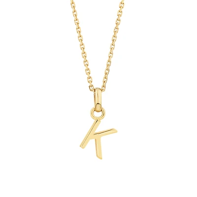 Pendentif « K » en or jaune 10 K