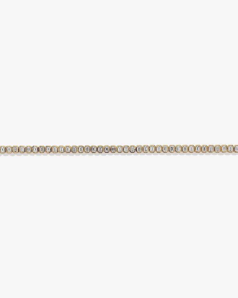 Bracelet de tennis en diamants émeraude cultivés en laboratoire de 2,95 carats en or jaune 10 carats