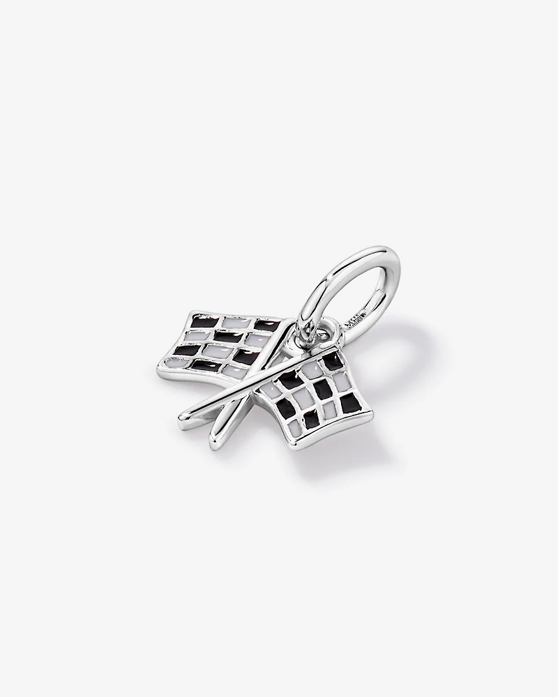 Pendentif drapeaux de course en argent sterling