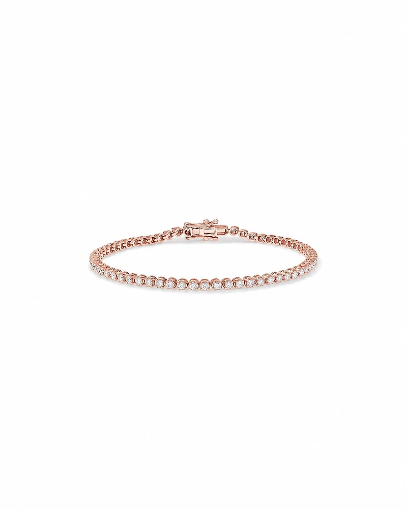2.00 Carat TW Laboratory-Grown Diamond Tennis Bracelet in 10kt Rose Gold