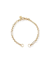 18cm (7") Paperclip 7 and 1 Alternating Open Pendant Bracelet in 10kt Yellow Gold