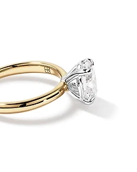 1.75 Carat TW Oval Cut Lab-Grown Diamond Solitaire Engagement Ring in 14kt Yellow and White Gold