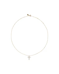 0,25 Carats TW Pendentif croix en diamant monté en or jaune 10kt