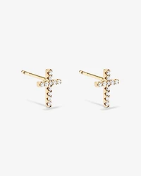 Cross Necklace and Earring Set in 18kt Vermeil with Cubic Zirconia