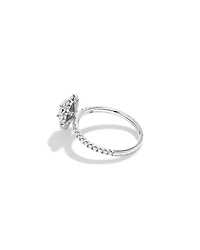 1.04 Carat TW Oval Cut Diamond Fancy Halo Engagement Ring in 14kt White Gold