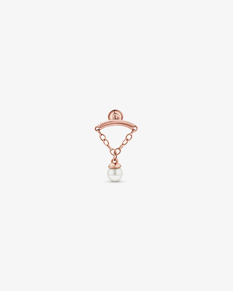 Cultured Freshwater Pearl Floating Single Helix in 10kt Rose Gold