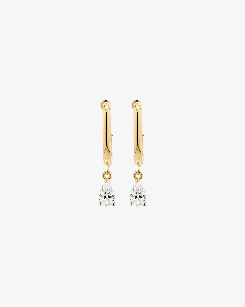 Pear Drop Stud Earrings in 18kt Vermeil with Cubic Zirconia