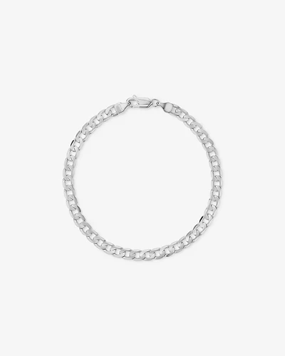 23cm (22") 4.5mm-5mm Width Curb Bracelet in 10kt White Gold