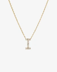 "I" Initial Necklace with 0.10 Carat TW of Diamonds in 10kt Yellow Gold