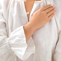 19cm (7.5") J Initial Bracelet in Sterling Silver