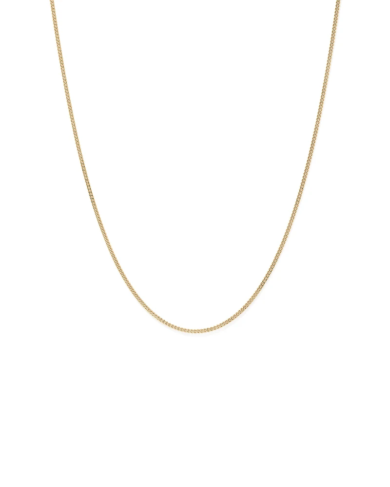 45cm (17") 2.1mm Width Solid Diamond Cut Curb Chain in 10kt Yellow Gold