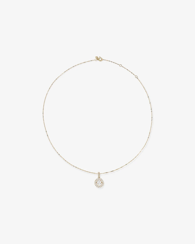 Lume Lab Round Pendant with 1.00 Carat TW of Laboratory-Grown Diamonds in 10kt Gold