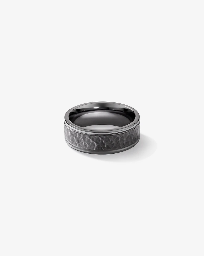 8mm Hammered Wedding Band In Tantalum