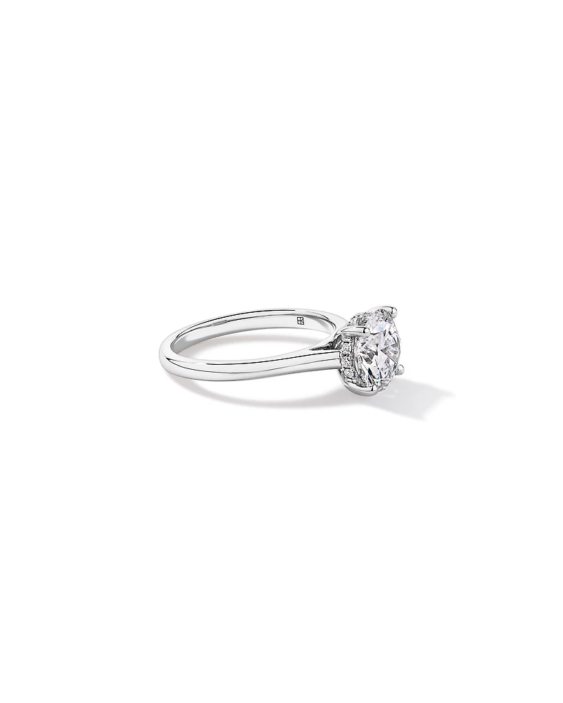 Bague solitaire en or blanc 14 carats sertie d'un diamant rond brillant de 2,32 carats, cultivé laboratoire