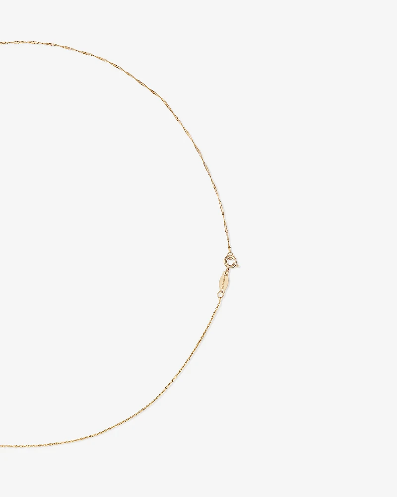 50cm (20") 1mm Width Singapore Chain in 10kt Yellow Gold