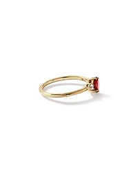 White Sapphire and Oval-Cut Garnet Toi Et Moi Ring in 10kt Yellow Gold