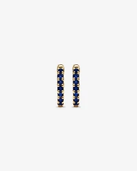 Boucles d'oreilles anneaux Saphir en or jaune 10 ct