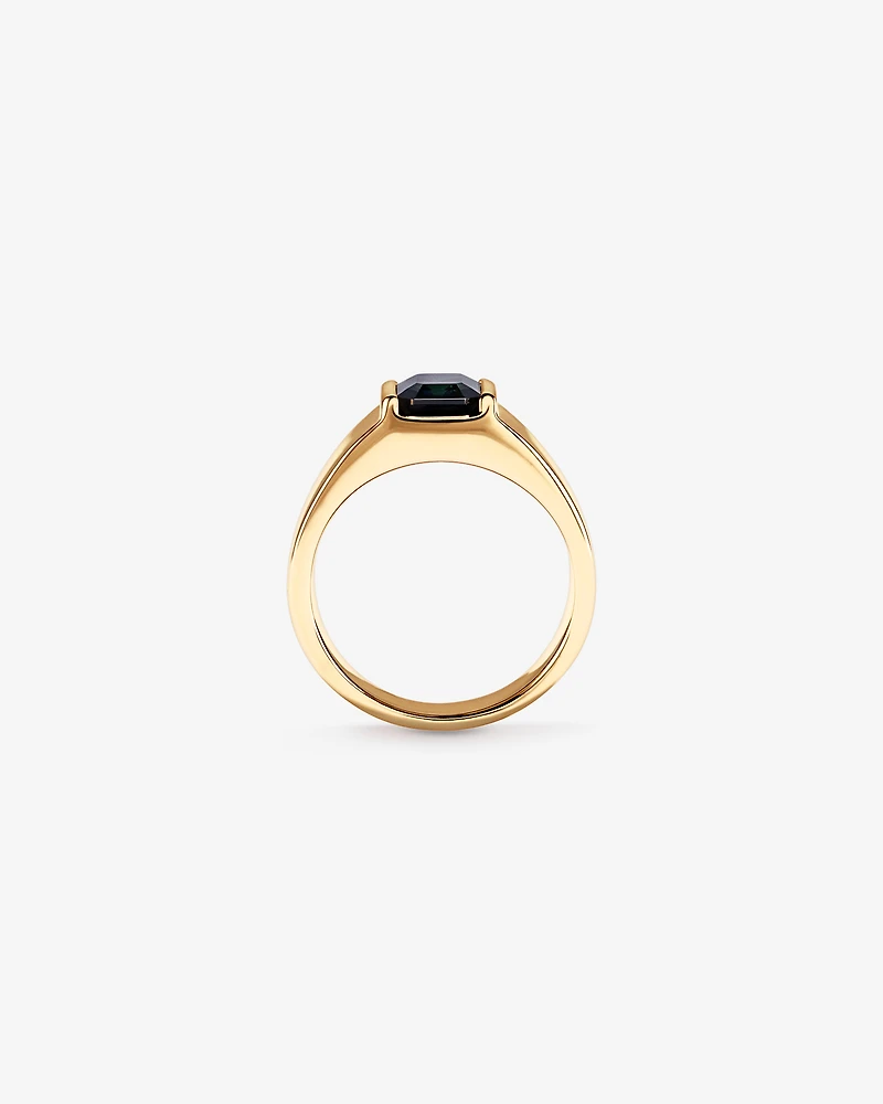 Australian Parti Sapphire Wide-Band Ring 10kt Yellow Gold