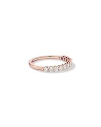 0.60 Carat TW Claw Set Round Brilliant Laboratory-Grown Diamond Wedding Ring in 14kt Rose Gold