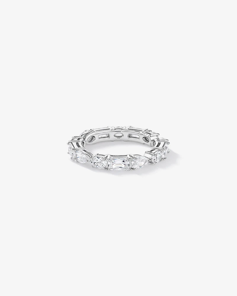 Multi-Stone Cubic Zirconia Eternity Ring in Sterling Silver
