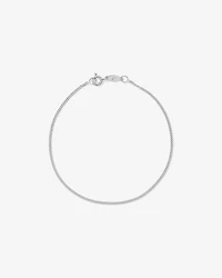 23cm (17") 1.44mm Width Solid Diamond Cut Curb Bracelet in 10kt White Gold