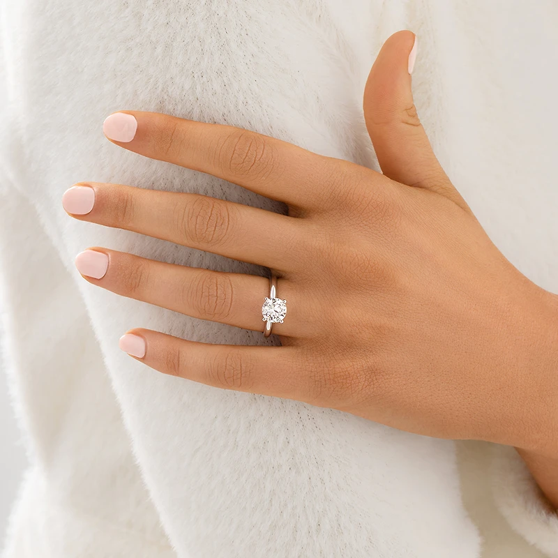 Certified Solitaire Engagement Ring with 2.00 Carat TW Diamond in 14kt White Gold