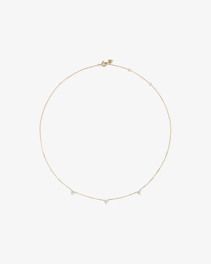 Station Necklace With 0.25 Carat TW Diamonds in 10kt Yellow Gold