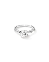 Bague de Fiançailles en Or Blanc 14 kt avec Twist de Diamants Ronds Brillants Lab-Grown de 1,40 Carat TW