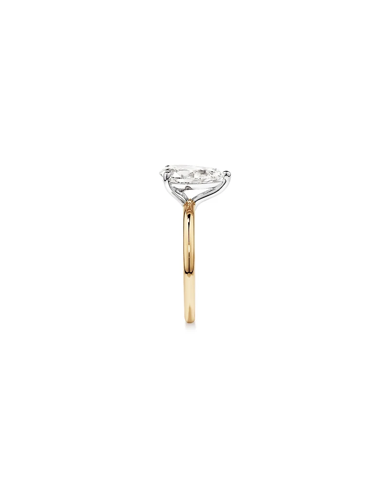 2 Carat TW Pear Cut Laboratory-Grown Diamond Solitaire Engagement Ring 14kt Yellow and White Gold