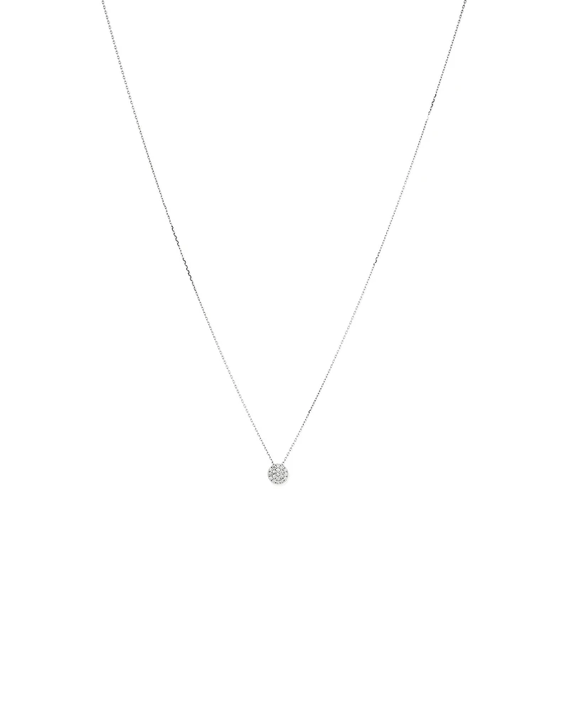 Round Diamond Cluster Pendant in 10kt White Gold