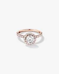 1.79 Carat TW Round Brilliant Laboratory-Grown Diamond Halo Engagemet Ring in 14kt Rose Gold