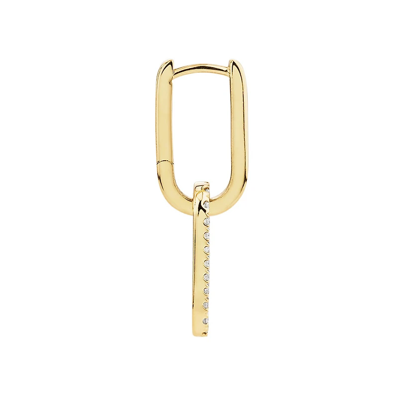 Paperclip Drop Earrings with 0.34 Carat TW of Diamonds in 10kt Yellow Gold