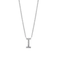 I Initial Necklace with 0.10 Carat TW of Diamonds in 10kt White Gold