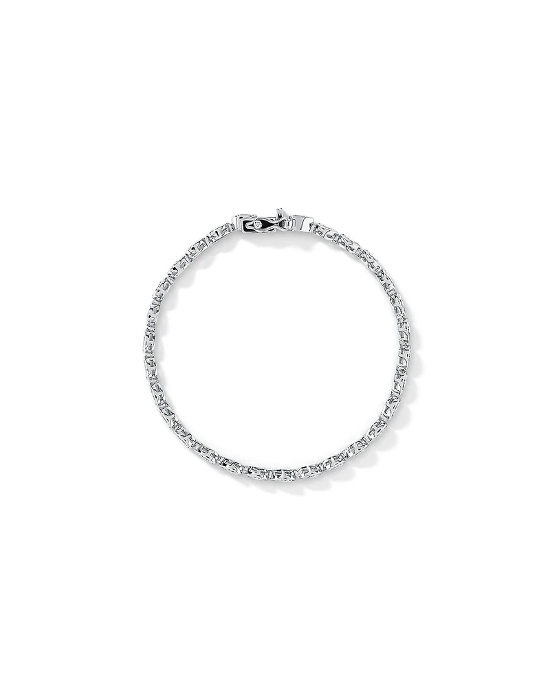 Bracelet Tennis en Zircon Cubique en Forme de Poire Serties en Chaton en Argent Sterling