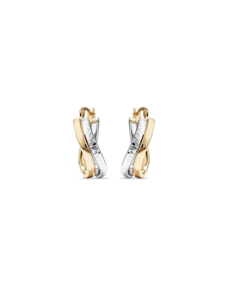 Hoop Earrings in 10kt Yellow & White Gold
