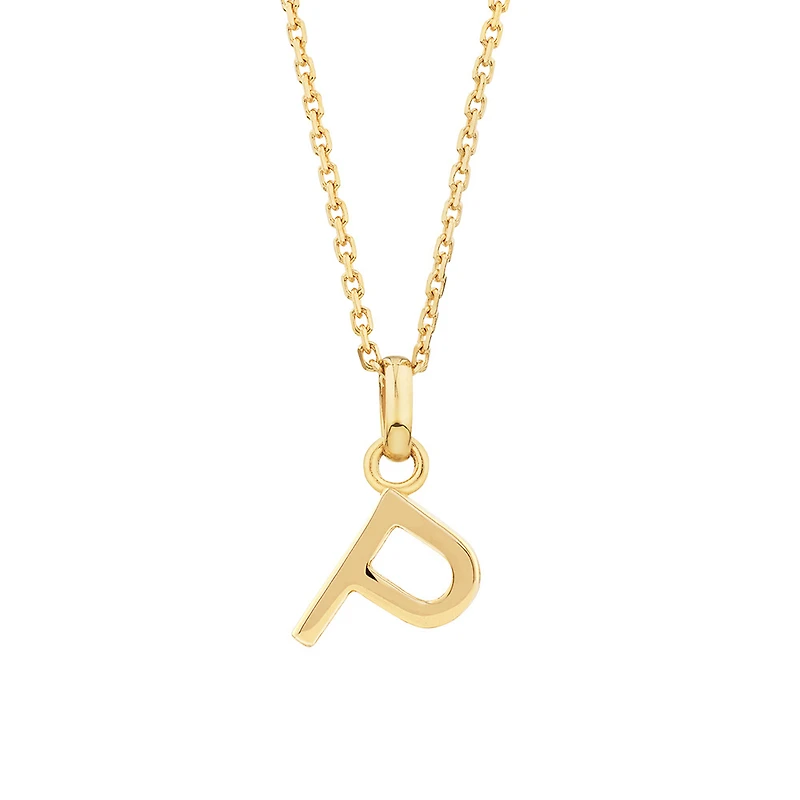 Pendentif « P » en or jaune 10 K