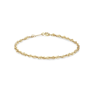 19cm (7.5") Singapore Bracelet in 10kt Yellow Gold